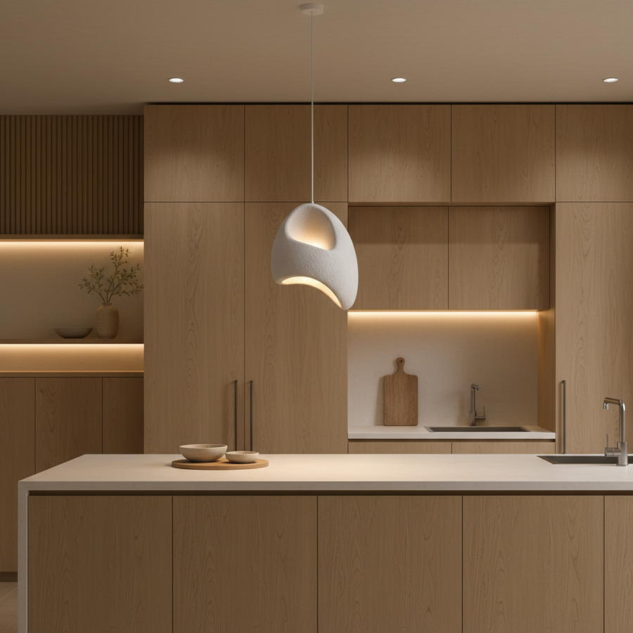 Lampadario Moderno VANTA, 32 cm, Sospeso, 1 X E27, Bianco, Metallo e Schiuma, Altezza Regolabile Lampadari Moderni Titolo predefinito Alessandro Design