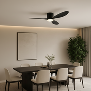 VENTIS Lampadario LED Fan con telecomando, 21 W, D80 cm, Luce fredda/neutra/calda, metallo e plastica, Nero