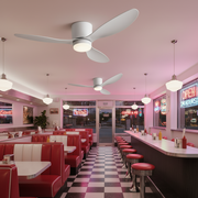 VENTIS Lampadario LED Fan con telecomando, 21 W, D80 cm, Luce fredda/neutra/calda, metallo e plastica, bianco