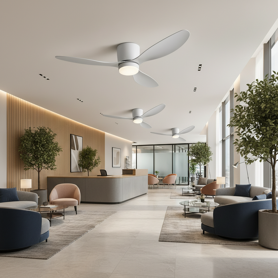 VENTIS Lampadario LED Fan con telecomando, 21 W, D80 cm, Luce fredda/neutra/calda, metallo e plastica, bianco