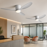VENTIS Lampadario LED Fan con telecomando, 21 W, D80 cm, Luce fredda/neutra/calda, metallo e plastica, bianco
