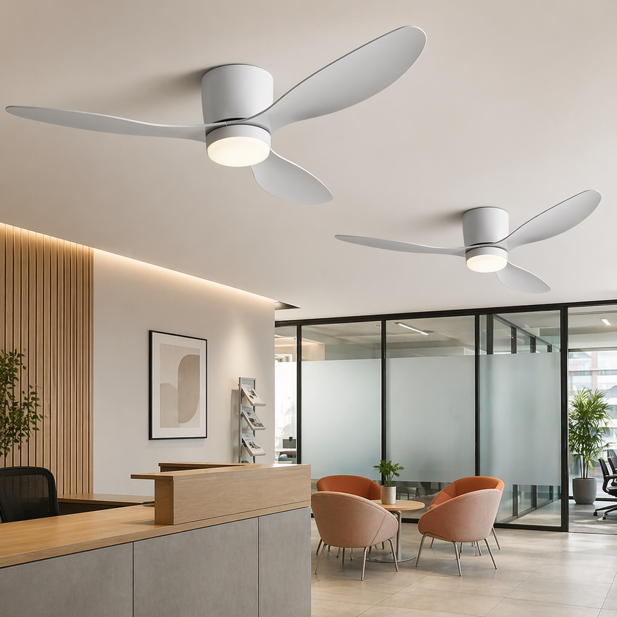 VENTIS Lampadario LED Fan con telecomando, 21 W, D80 cm, Luce fredda/neutra/calda, metallo e plastica, bianco