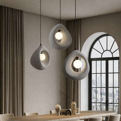 FOAMER Lampadario Moderno, 35 cm, Sospeso, 1 X E27, Grigio, Metallo e Schiuma, Altezza Regolabile Lampadari Moderni Titolo predefinito Alessandro Design