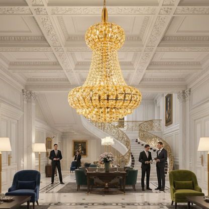 Lampadario in Cristallo CASTRUM Magno 11xE14, D60 cm, Oro, Altezza Regolabile, Metallo e Cristallo Lampadari in Cristallo Titolo predefinito Alessandro Design