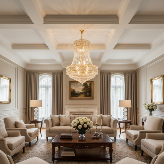 Lampadario in Cristallo EMPIRE Magno 10xE14, D60 cm, Oro, Altezza Regolabile, Metallo e Cristallo Lampadari in Cristallo Titolo predefinito Alessandro Design