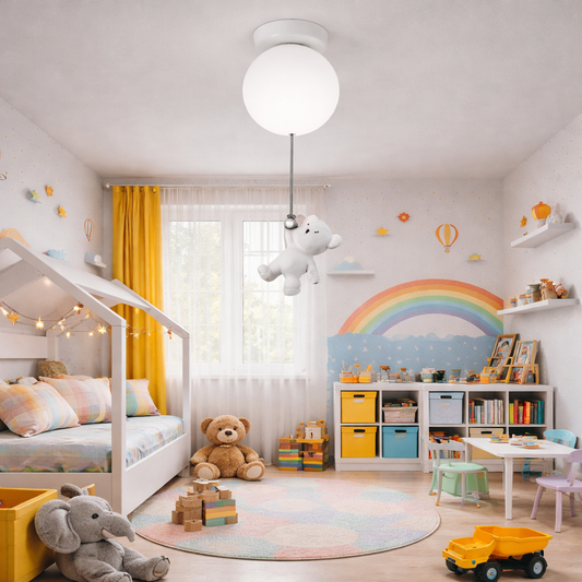 URSOLETI Lampadario LED Globo 20cm, Altezza 52cm, 1xE27, Lampadari a Sospensione per Bambini Titolo predefinito Alessandro Design
