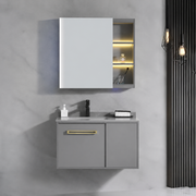 Set Mobili Bagno NOVA, Mobile Lavabo + Mobile Specchio 60 cm, 2 Pezzi, Mobili Bagno Grigio Titolo predefinito Alessandro Design