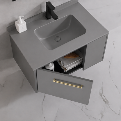 Set Mobili Bagno NOVA, Mobile Lavabo + Mobile Specchio 60 cm, 2 Pezzi, Mobili Bagno Grigio Titolo predefinito Alessandro Design