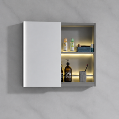 Set Mobili Bagno NOVA, Mobile Lavabo + Mobile Specchio 60 cm, 2 Pezzi, Mobili Bagno Grigio Titolo predefinito Alessandro Design