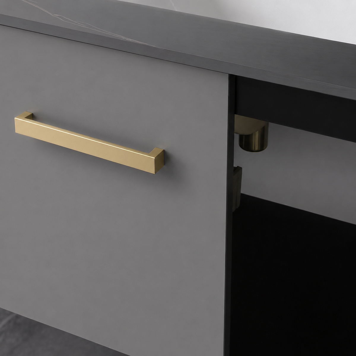 Set Mobili Bagno NOVA, Mobile Lavabo + Mobile Specchio 60 cm, 2 Pezzi, Mobili Bagno Grigio Titolo predefinito Alessandro Design