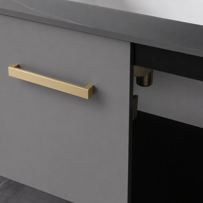 Set Mobili Bagno NOVA, Mobile Lavabo + Mobile Specchio 60 cm, 2 Pezzi, Mobili Bagno Grigio Titolo predefinito Alessandro Design