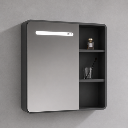 Set mobili da bagno ORIA, mobiletto per lavabo+mobiletto a specchio 60 cm, 2 pezzi, mobili da bagno grigio e bianco Titolo predefinito Alessandro Design