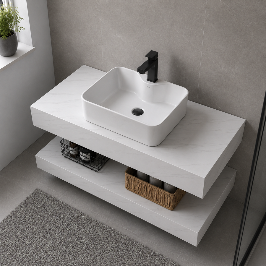 Set Mobili da Bagno AURO, 60 cm, 3 Pezzi, Mobili da Bagno Bianco Titolo predefinito Alessandro Design