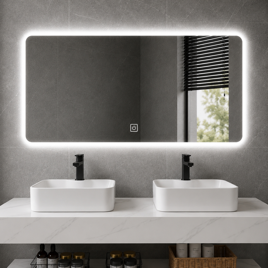 Set mobili da bagno AVEN Duo, 140 cm, 3 pezzi, mobili da bagno bianchi Titolo predefinito Alessandro Design