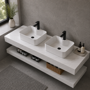 Set mobili da bagno AVEN Duo, 140 cm, 3 pezzi, mobili da bagno bianchi Titolo predefinito Alessandro Design