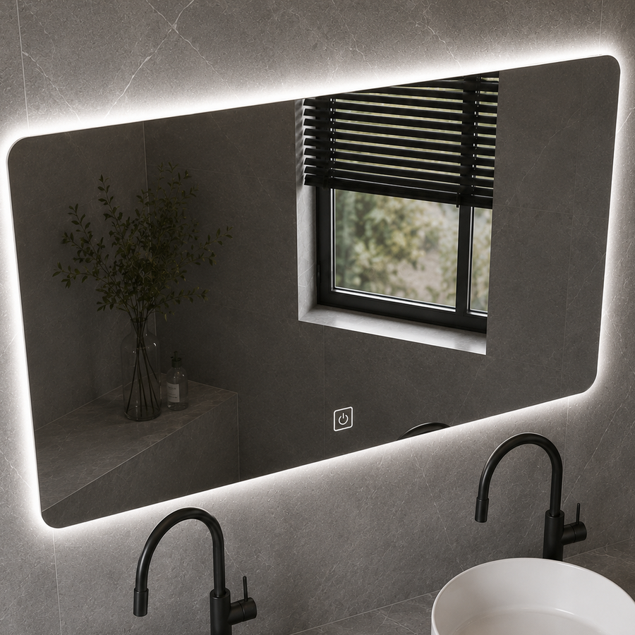 ARQON Duo Set Mobili da Bagno, 140 cm, 3 Pezzi, Mobili da Bagno Grigi Titolo predefinito Alessandro Design