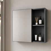 SIENA Set Mobili da Bagno, Mobile Lavabo+Armadio a Specchio 60 cm, 2 Pezzi, Mobili da Bagno Grigio e Bianco Titolo predefinito Alessandro Design