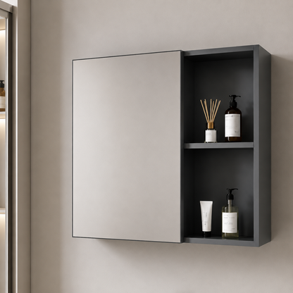 SIENA Set Mobili da Bagno, Mobile Lavabo+Armadio a Specchio 60 cm, 2 Pezzi, Mobili da Bagno Grigio e Bianco Titolo predefinito Alessandro Design