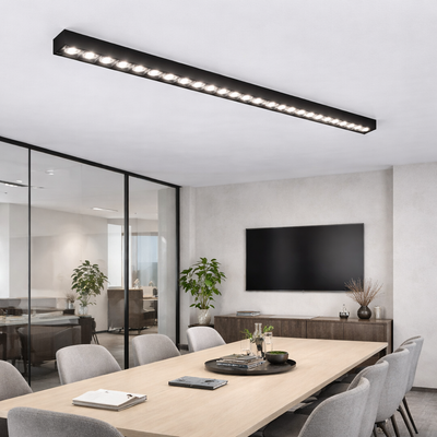 Proiettore LED Lineare Griglia Applicata 30W, Luce Neutra 4000k, 30 sorgenti, 80 x 3,5 x 6,5 cm