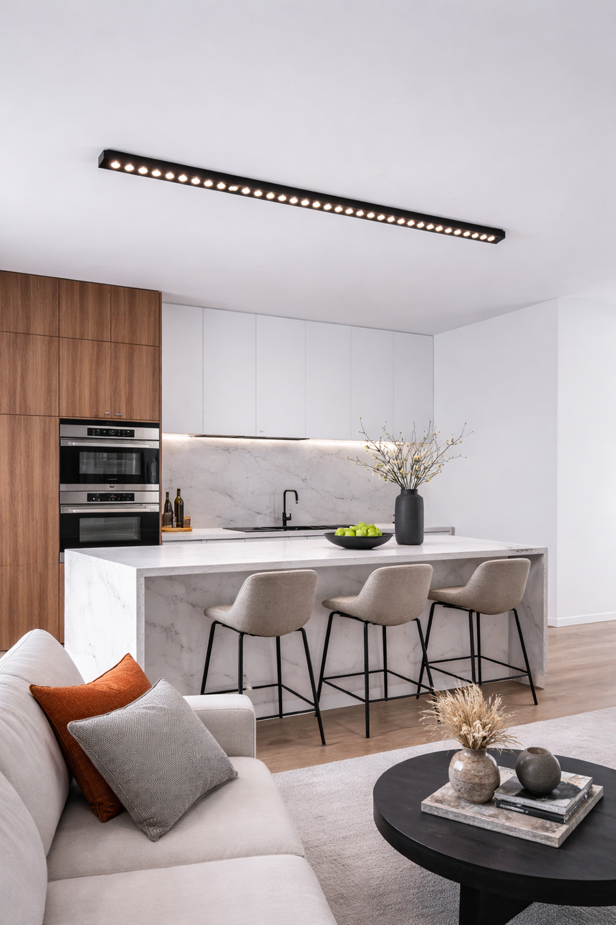 Proiettore Lineare LED Griglia Applicata 35W, Luce Neutra 4000k, 35 sorgenti, Plafoniere LED 94x3,5x6,5 cm Titolo predefinito Alessandro Design