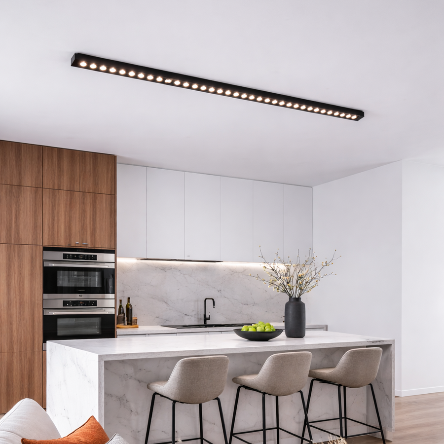 Proiettore LED lineare Applied Grid 48W, Luce Neutra 4000k, 45 sorgenti, Plafoniere LED 1,2 metri Titolo predefinito Alessandro Design