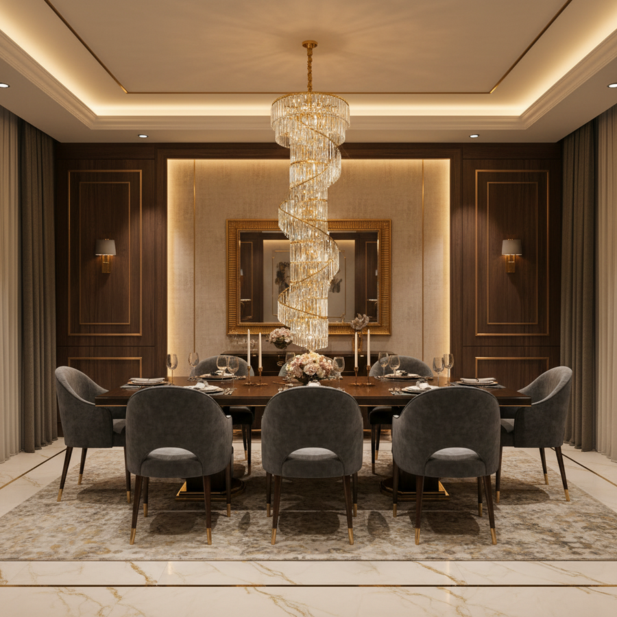 Lampadario in cristallo SPIRO 39xE14, D70 cm, Oro, metallo e cristallo Lampadari in cristallo Titolo predefinito Alessandro Design