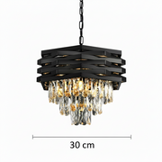 Lampadario in cristallo HEXA Ø30cm 3xE14 Nero Lampadari in cristallo ad altezza regolabile Titolo predefinito Alessandro Design