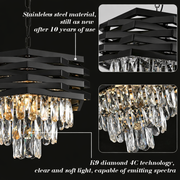Lampadario in cristallo HEXA Ø30cm 3xE14 Nero Lampadari in cristallo ad altezza regolabile Titolo predefinito Alessandro Design