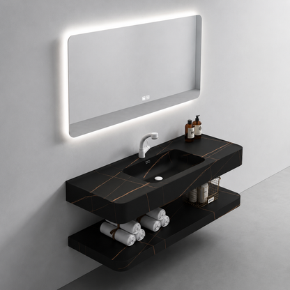 Set mobili da bagno KRISS, 60 cm, 3 pezzi, nero