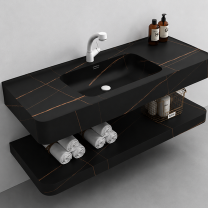 Set mobili da bagno KRISS, 60 cm, 3 pezzi, nero