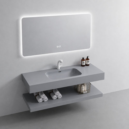 Set mobili da bagno KROSS, 60 cm, 3 pezzi, grigio