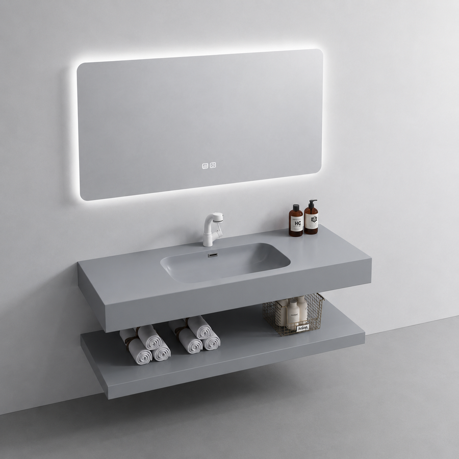 Set mobili da bagno KROSS, 60 cm, 3 pezzi, grigio
