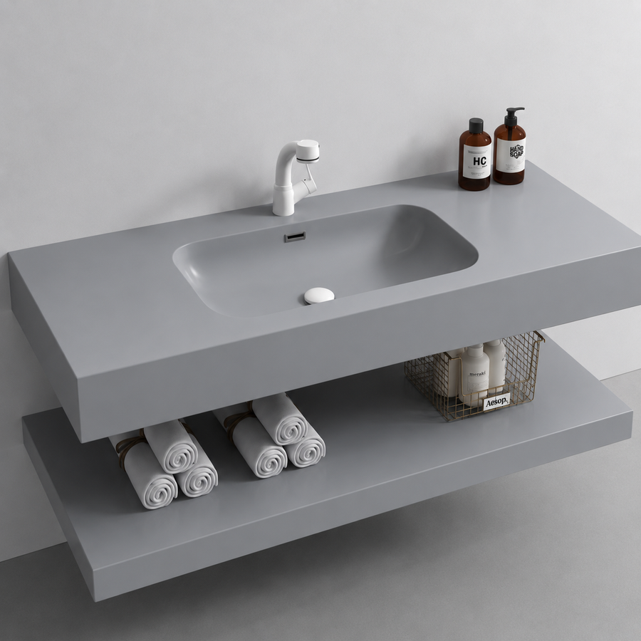 Set mobili da bagno KROSS, 60 cm, 3 pezzi, grigio