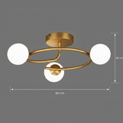 Lampadario LED e cristallo ORBIT, 66cm, 3xE27, Globi, Oro
