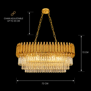 Lampadario di cristallo VERSAILLES Regalis 10xE14, diametro 80 cm, oro, altezza regolabile Lampadari di cristallo Titolo predefinito Alessandro Design