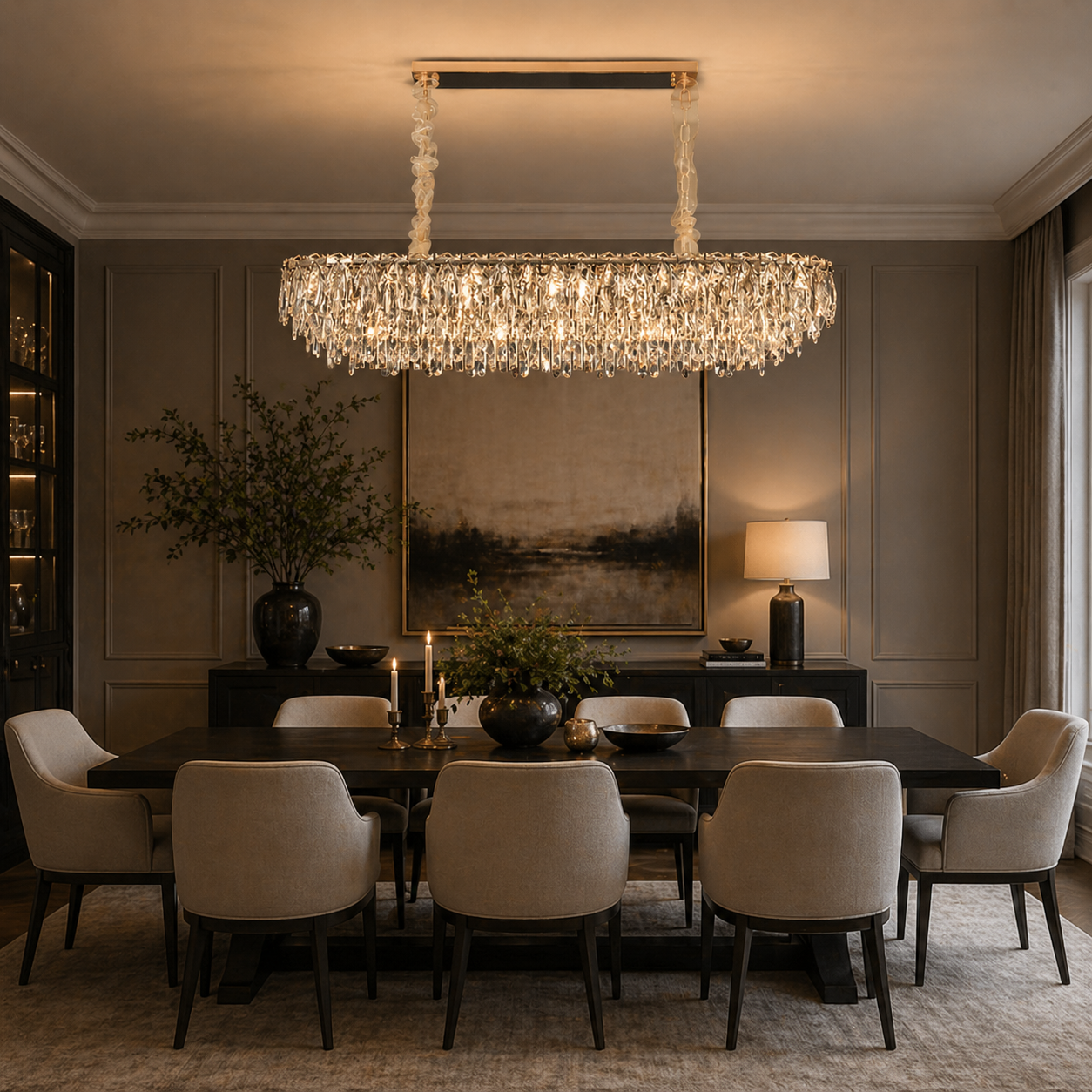 Lampadario in cristallo ORION 19xE14, Oro, Altezza regolabile, Metallo e cristallo Lampadari in cristallo Titolo predefinito Alessandro Design