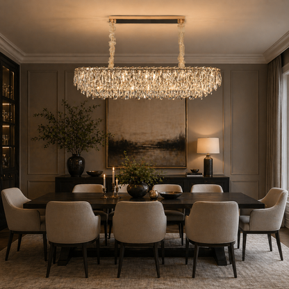 Lampadario in cristallo ORION 19xE14, Oro, Altezza regolabile, Metallo e cristallo Lampadari in cristallo Titolo predefinito Alessandro Design