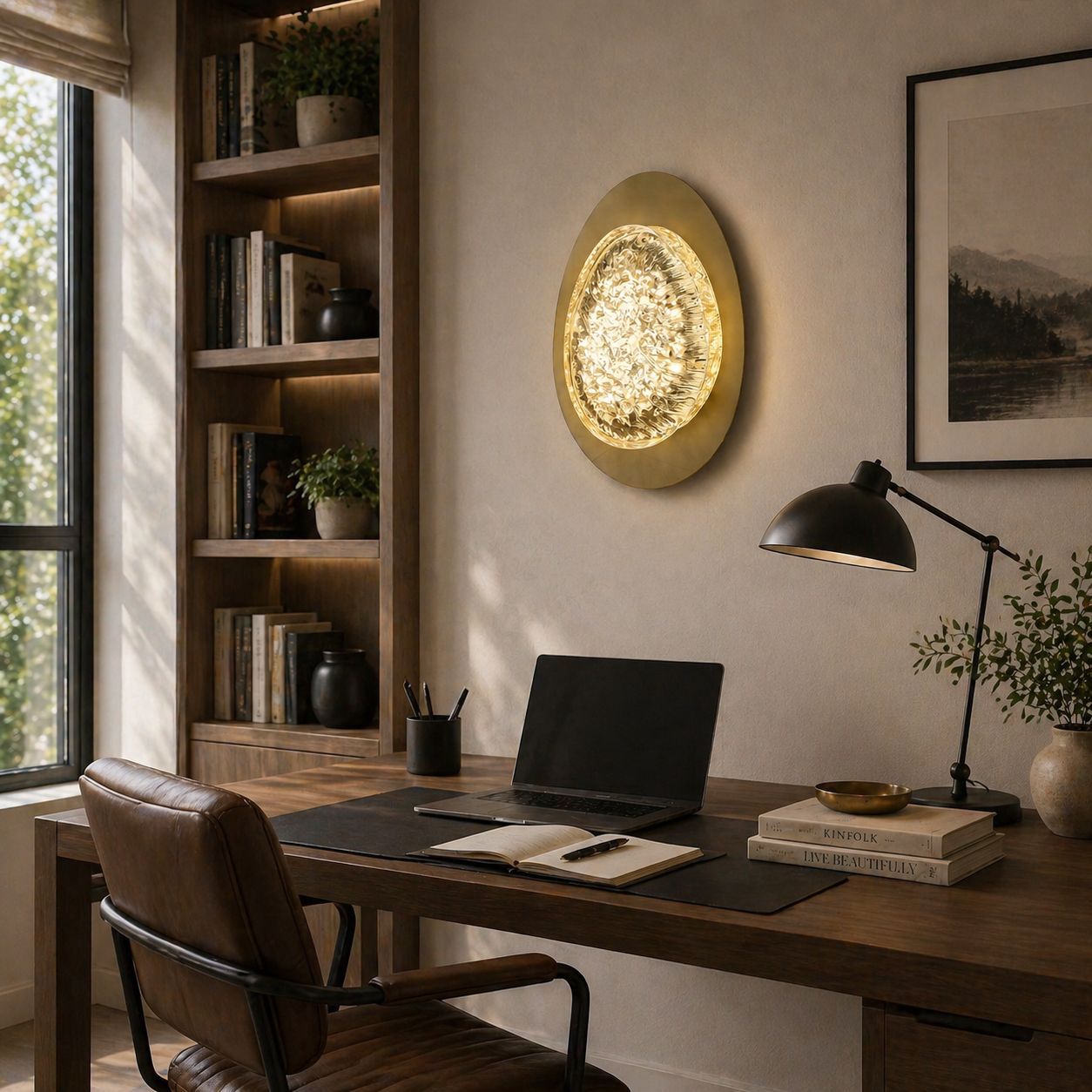 Lampada da parete decorativa a LED GEM, colore oro freddo/neutro/caldo, per interni. Titolo predefinito Alessandro Design