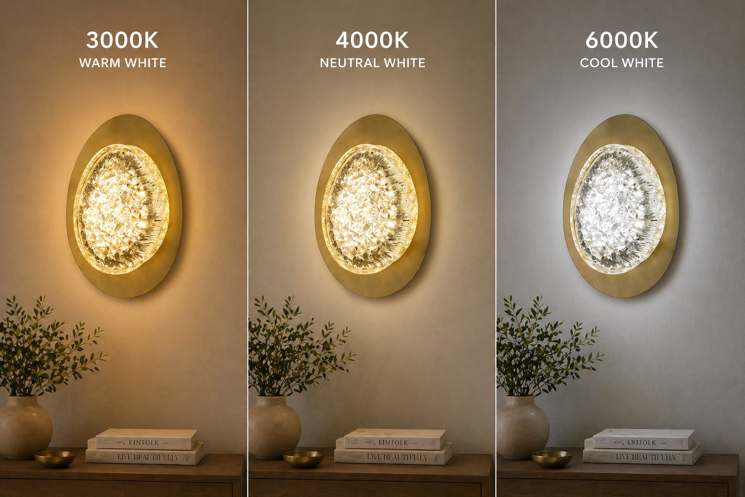 Lampada da parete decorativa a LED GEM, colore oro freddo/neutro/caldo, per interni. Titolo predefinito Alessandro Design