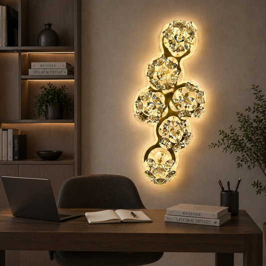 Lampada da parete a LED decorativa in cristallo BLOSSOM Luce fredda/neutra/calda Lampada da parete per interni dorata Titolo predefinito Alessandro Design