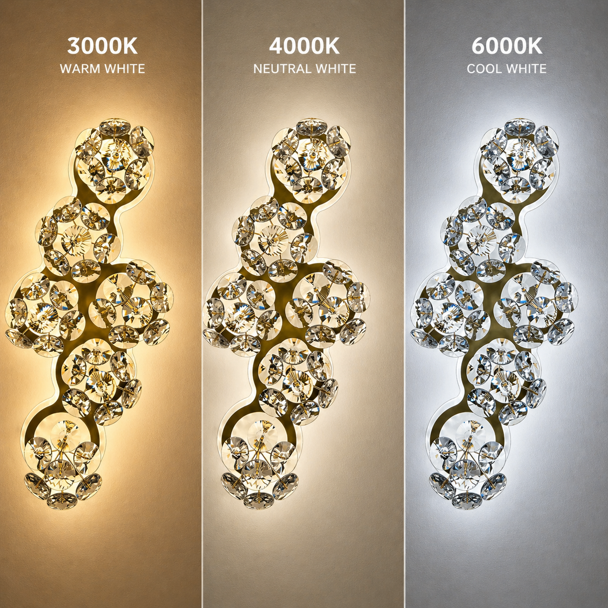 Lampada da parete a LED decorativa in cristallo BLOSSOM Luce fredda/neutra/calda Lampada da parete per interni dorata Titolo predefinito Alessandro Design