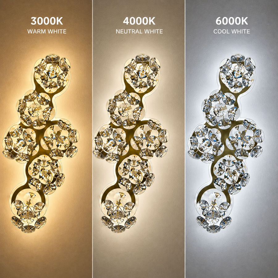 Lampada da parete a LED decorativa in cristallo BLOSSOM Luce fredda/neutra/calda Lampada da parete per interni dorata Titolo predefinito Alessandro Design