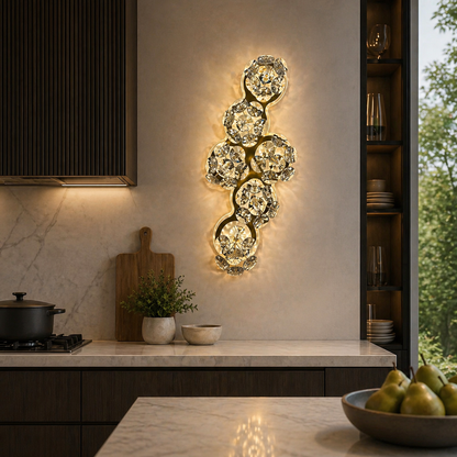 Lampada da parete a LED decorativa in cristallo BLOSSOM Luce fredda/neutra/calda Lampada da parete per interni dorata Titolo predefinito Alessandro Design