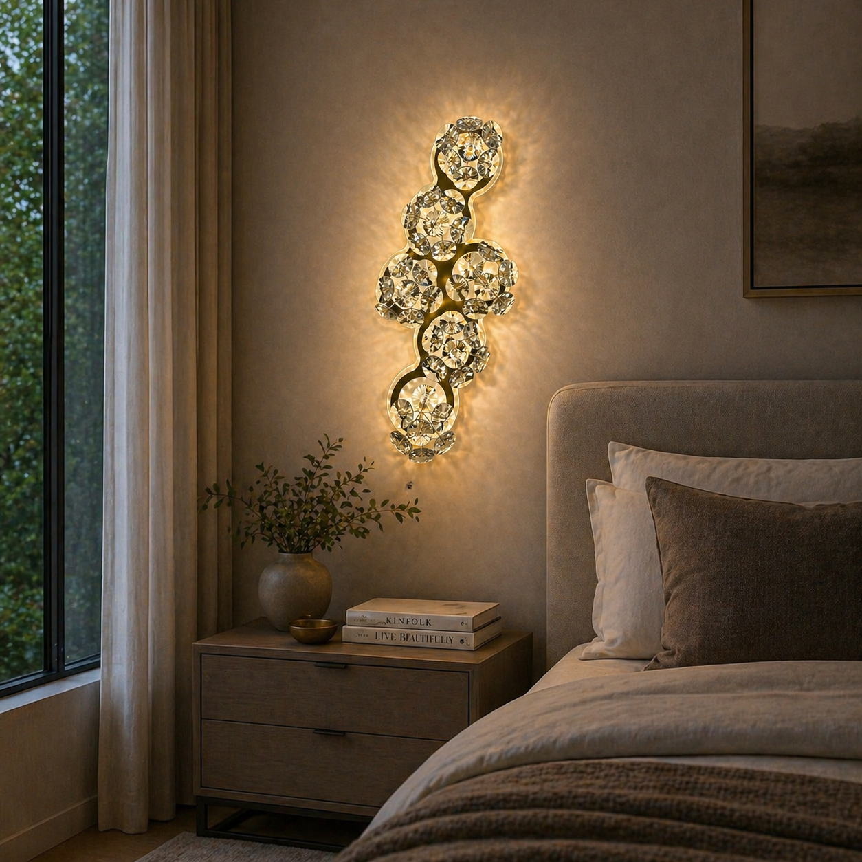 Lampada da parete a LED decorativa in cristallo BLOSSOM Luce fredda/neutra/calda Lampada da parete per interni dorata Titolo predefinito Alessandro Design