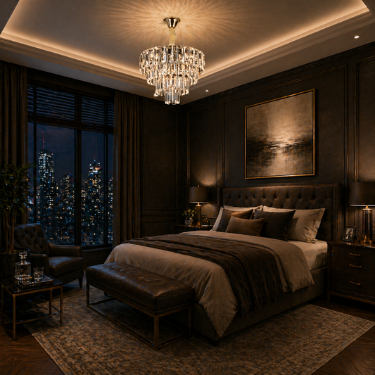 Lampadario in Cristallo VALMONT Nobile 6xE14, D40 cm, Oro, Altezza Regolabile, Metallo e Cristallo Lampadari in Cristallo Titolo predefinito Alessandro Design