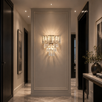 Lampadario in cristallo VELMONT 3xE14, 26 cm, Oro, Altezza regolabile, Metallo e cristallo Lampadari in cristallo Titolo predefinito Alessandro Design