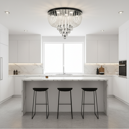 Lampadario LED Crystal MAGE Nobile, 22W, Luce Calda/Neutra/Fredda, Diametro 40cm, Cromo Lucido