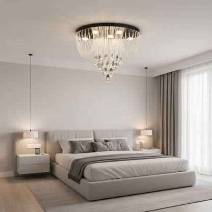 Lampadario LED Crystal MAGE Nobile, 22W, Luce Calda/Neutra/Fredda, Diametro 40cm, Cromo Lucido