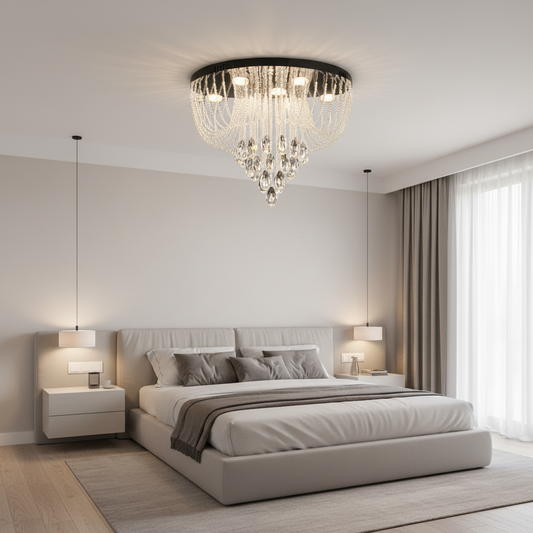 Lampadario LED Crystal MAGE Nobile, 22W, Luce Calda/Neutra/Fredda, Diametro 40cm, Cromo Lucido