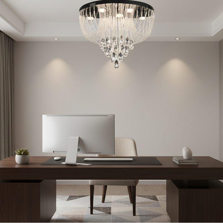 Lampadario LED Crystal MAGE Nobile, 22W, Luce Calda/Neutra/Fredda, Diametro 40cm, Cromo Lucido